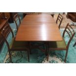 A Mcintosh teak drop leaf table with four G plan chairs (5) Condition Report: Available upon