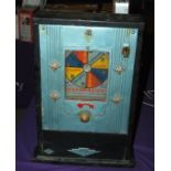 A vintage Personality coin operated machine, in wooden case, 61 x 39cm Condition Report: Available