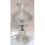 A Waterford cut glass table lamp Condition Report: good condition no issues, 36cm high.