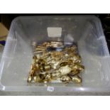 *WITHDRAWN* A box of loose gilt metal cutlery and napkin rings Condition Report: