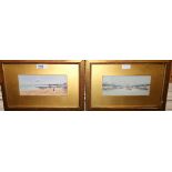 JAMES LITTLE Largs and Port of Austerlitz, Paris, signed, watercolour, 10 x 23cm (2) Condition