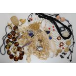 Statement necklaces, a spider brooch, a fish brooch and other items Condition Report: Not