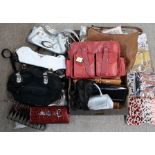 Collection of ladies handbags and scarves Condition Report: Not available for this lot