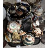 A French porcelain dressing table set, a Vienna jar and cover and assorted other ceramics etc