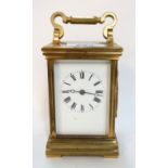 A E M and Co brass and glass carriage clock Condition Report: