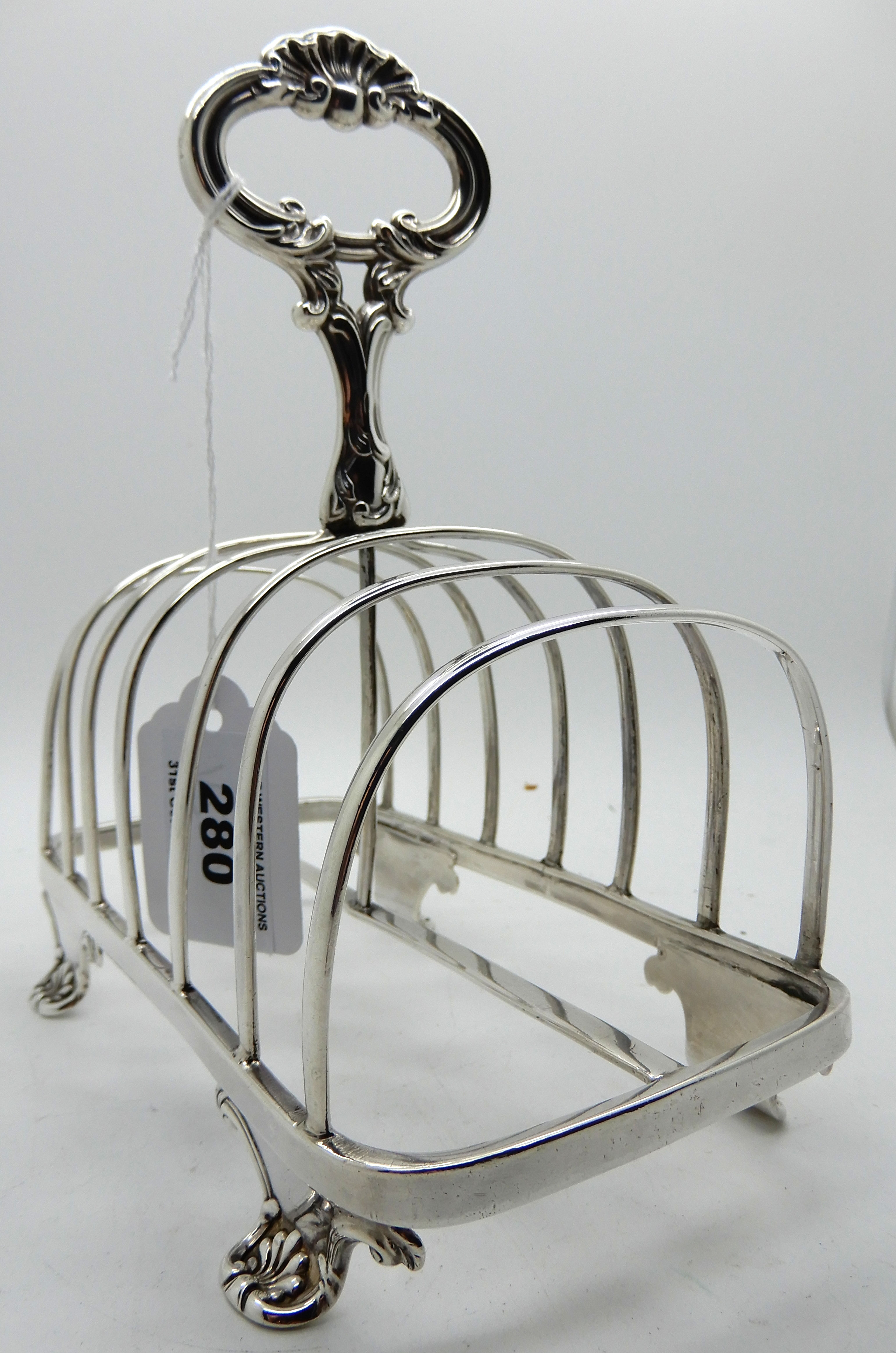 A silver toastrack, Sheffield 1838, 15.5cm long, 277gms Condition Report: Available upon request - Image 3 of 3