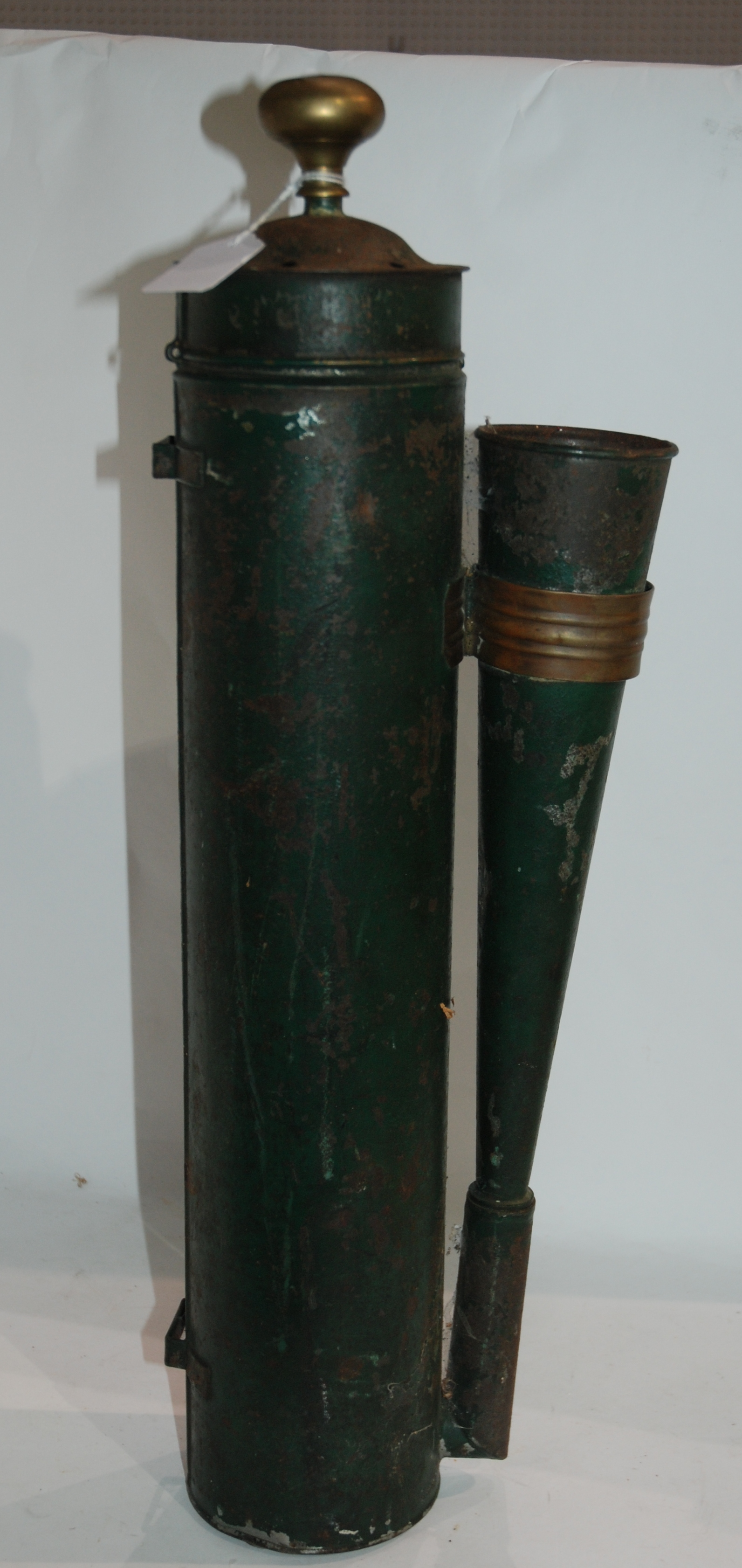 A 20th Century globe on stand, 52cm high and a green-painted fire extinguisher (2) Condition Report: - Image 2 of 7