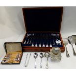 A tray lot of EP - fish cutlery, inkwell etc Condition Report: Available upon request