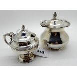 A lot comprising two silver mustard pots, London 1903 and Chester 1930 (2), 228gms Condition Report: