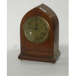 An Edwardian inlaid mantle clock, 30cm high Condition Report: Available upon request