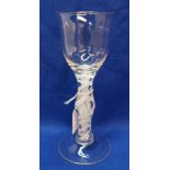 An opaque airtwist wine glass, 20.5cm high Condition Report: Available upon request