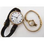 A 9ct gold ladies Vertex wristwatch weight including mechanism 17.6gms, together with a 9ct cased