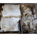 Assorted lace remnants, veils and other textiles Condition Report: Not available for this lot