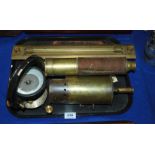 A brass rolling rule, cased drawing set, telescope etc Condition Report: Available upon request
