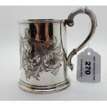 A silver mug, London 1834, 8.5cm high, 149gms Condition Report: Available upon request