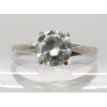 An 18ct white gold diamond solitaire ring, set with an estimated approx 1.10ct brilliant cut