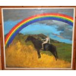 CAMPBELL SMITH Rainbow, Rider, oil on canvas, 90 x 100cm Condition Report: Available upon request