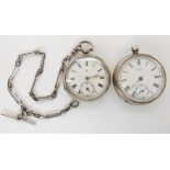 A silver cased A.W Watch Co, Waltham pocket watch hallmarked 1893, a further silver pocket watch and