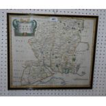An early map of Hampshire, 36 x 42cm, framed and glazed Condition Report: Available upon request