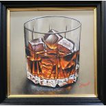 GRAHAM MCKEAN A Large Whisky with Ice, signed, oil on canvas, 25 x 25cm Condition Report: