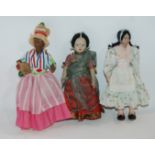 A collection of approximately eighty dolls including in national dress examples Condition Report: