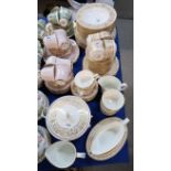 Royal Worcester Hyde Park dinner wares including soup bowls, dinner plates, side plates, cups and