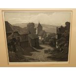 M E MARTIN Bishopstone, Sussex, signed, print, 26 x 30cm and two others (3) Condition Report: