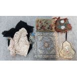 Assorted ladies bags, a hide fan etc Condition Report: Not available for this lot