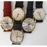 A retro gents Omega De Ville Quartz, and four others by Smiths, Roamer, Seiko, and Salvest Condition