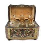 A French Boulle box with three toilet jars Condition Report: Available upon request