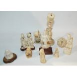 A collection of various Chinese carved figured, puzzle ball etc Condition Report: Available upon