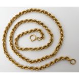 A long 9ct gold rope chain length 61cm, weight 16.4gms Condition Report: Available upon request