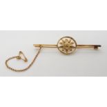 A 9ct Masonic Eastern Star bar brooch, weight 4.2gms Condition Report: Available upon request