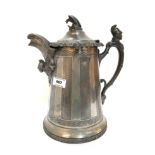 An E Kaufmann plated metal ewer with mask spout Condition Report: Available upon request