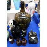 Assorted antique glass bottles including three from Mackintosh & Coy, Abban Street, Inverness, an