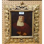 ITALIAN SCHOOL Merchant, oil on board, in gilt foliate frame, 20 x 17cm Condition Report: