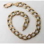 A 9ct gold curb link bracelet, length 22cm, weight 15gms Condition Report: Available upon request