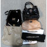 A Biba black patent ladies bag and three others Condition Report: Not available for this lot