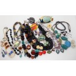 Vintage beads, statement necklaces, earrings, brooches etc Condition Report: Not available for