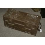 A metal ammunition case, 58cm wide Condition Report: Available upon request