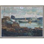 JAMES WALLACE Greenock Tugs, signed, oil on canvas, dated, (19)65, 40 x 55cm Condition Report: