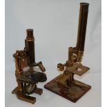 Four various brass microscopes including E. Leitz Wetzlar example (4) Condition Report: Available