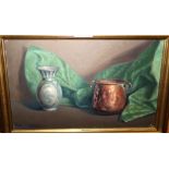 ARTURO MARTINEZ CZBEZZS Still life, signed, oil on canvas, 22 x 35cm and another (2) Condition