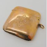 A 9ct gold vesta, dimensions 4.7cm x 4.4cm, weight 22.9gms Condition Report: Available upon request