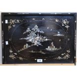 A mother of pearl inlaid tray Condition Report: Available upon request