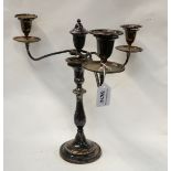A silver plated four-light candelabrum, 43cm high Condition Report: Available upon request