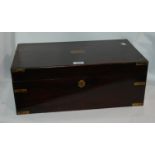 A Victorian mahogany and brass bound writing slope, 51cm wide Condition Report: Available upon