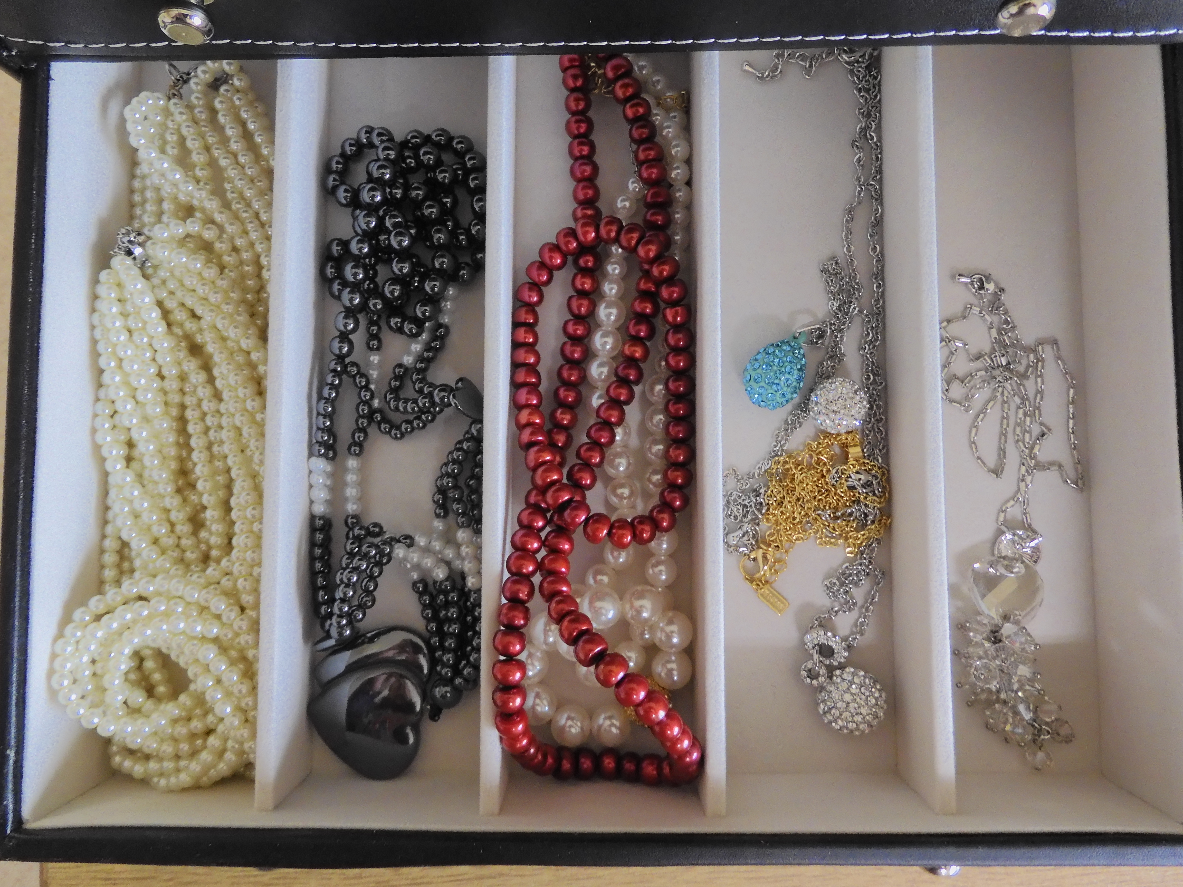 A large jewellery box full of silver and costume jewellery, to include a large gem set panda pendant - Image 6 of 6