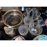 Assorted antique glassware and a flashed and cut crystal bowl Condition Report: Available upon