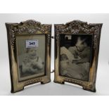 A duet silver mounted photo frame, Birmingham 1907, each side 20.5cm x 13cm, aperture 13.5cm x 9cm